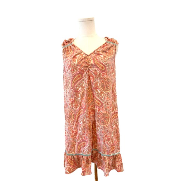 Sundance Women Boho Cottagecore Paisley‎ Prairie Flowy Ruffled Tent Dress Size L - Picture 3 of 8
